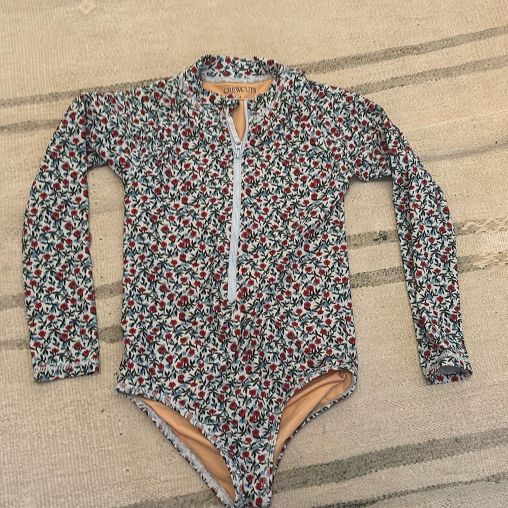 Crewcuts girls swim rashguard one piece bathing suit